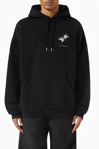 Ink Flower Oversized Hoodie in Cotton