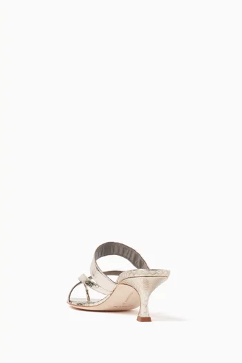Susa 50 Mules in Snake-embossed Leather