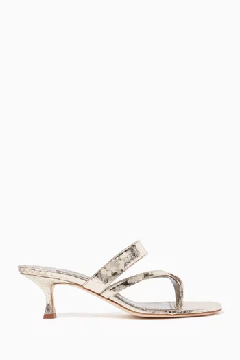 Susa 50 Mules in Snake-embossed Leather