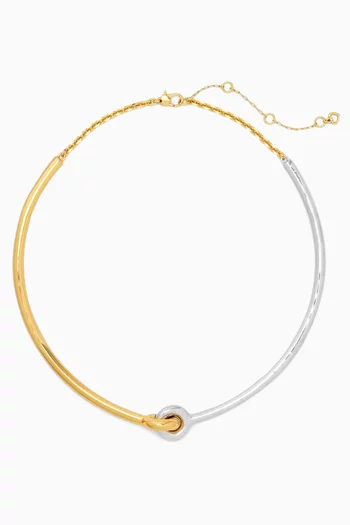 Interlock Choker in Two-tone Brass