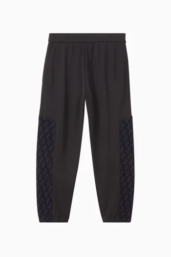 Flocked Logo Elastic Waistband Sweatpants