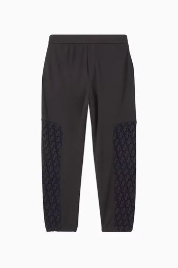 Flocked Logo Elastic Waistband Sweatpants