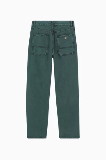 بنطال جينز بشعار الماركة ونسر