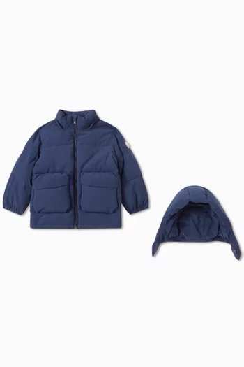 Puff Hooded Jacket in Technical Fabric