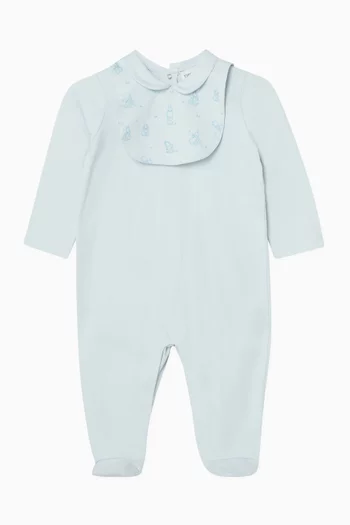 Funny Winter Sleepsuit & Bib Set in Cotton