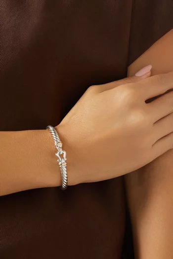 Cable Flex® Buckle Bracelet in Sterling Silver & 14kt Yellow Gold