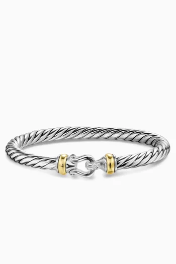 Cable Flex® Buckle Bracelet in Sterling Silver & 14kt Yellow Gold