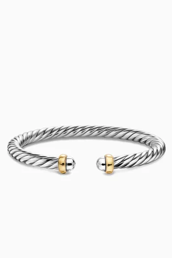 Cable Flex® Bracelet in Sterling Silver & 14kt Yellow Gold
