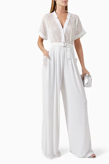 Geralyn Jumpsuit in Mesh & Poly-lycra