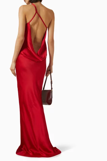 One-shoulder Bias Gown