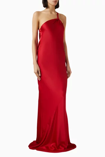 One-shoulder Bias Gown