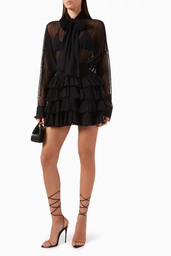 Super Oversized BF Mini Shirtdress in Tulle