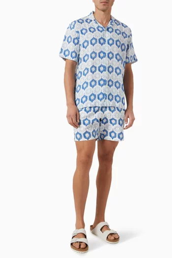 Mars Printed Shirt in Linen
