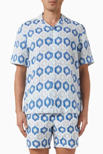 Mars Printed Shirt in Linen