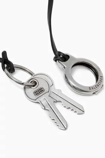 Subway Keychain in Calfskin & Metal