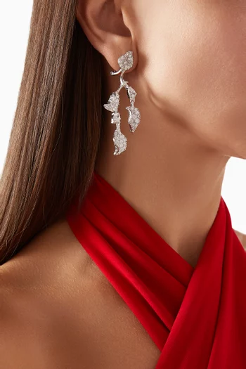 Galatea Diamond Earrings in 18kt White Gold Vermeil