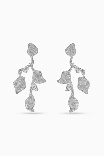 Galatea Diamond Earrings in 18kt White Gold Vermeil