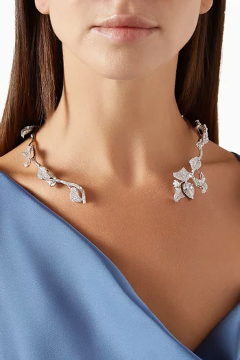 Galatea Diamond Collar in 18kt White Gold Vermeil