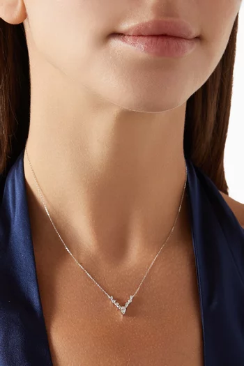 V-Shape Diamond Necklace in 18kt White Gold