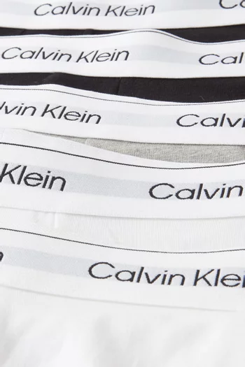 Logo Boxer Briefs in Stretch Cotton, Set of 5