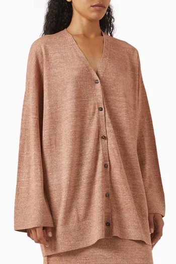 Relaxed-fit Cardigan in Merino Wool & Linen
