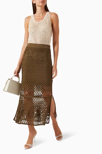 Crispo Midi Skirt in Crochet
