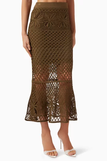 Crispo Midi Skirt in Crochet