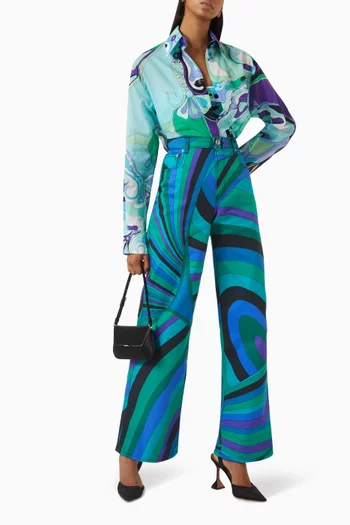 Orchidee-print Shirt in Cotton