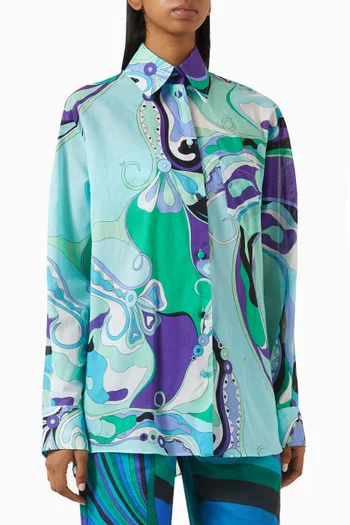 Orchidee-print Shirt in Cotton