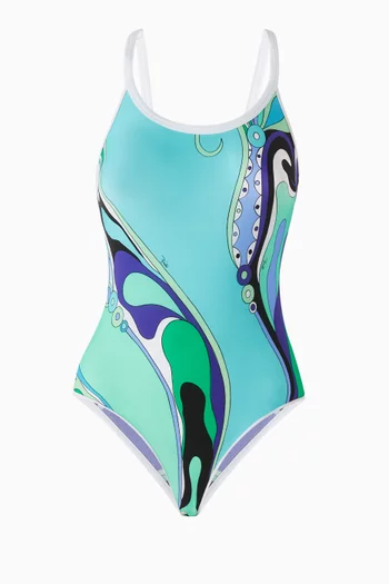 Orchidee-print One-piece Swimsuit