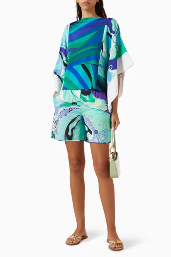 Printed Blouse in Satin Jersey