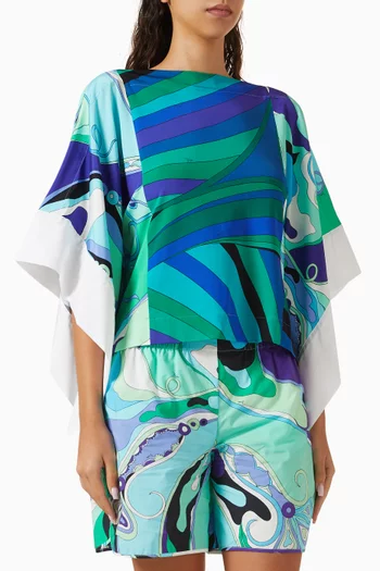 Printed Blouse in Satin Jersey