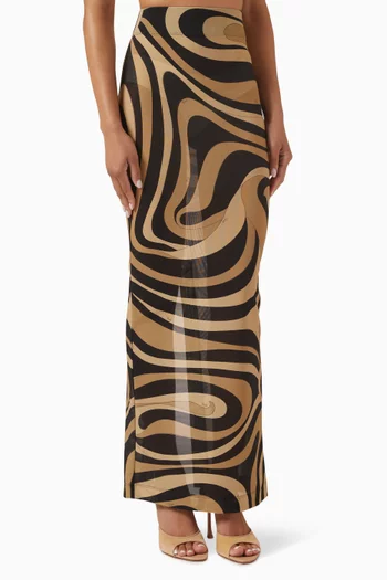 Marmo-print Hig-waist Skirt