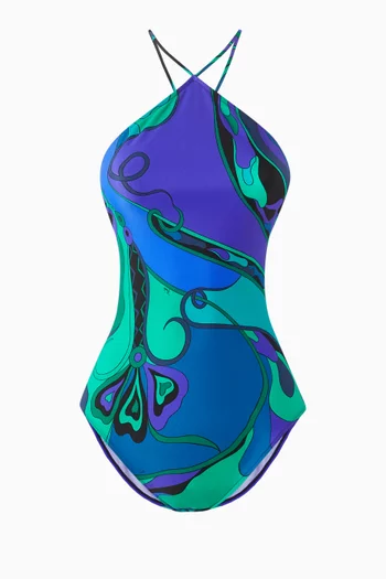 Orchidee-print One-piece Swimsuit