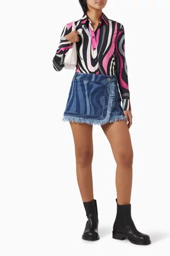 Camicia Printed Shirt in Satin-jersey