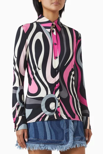 Camicia Printed Shirt in Satin-jersey