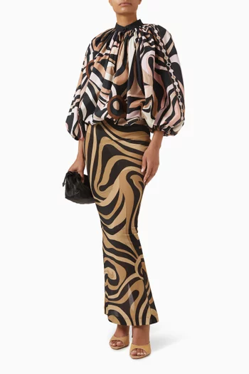 Marmo-print Blouse
