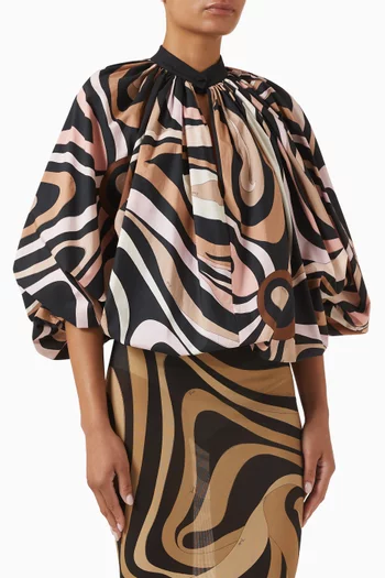 Marmo-print Blouse