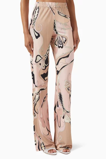Orchidee-print Straight-fit Pants