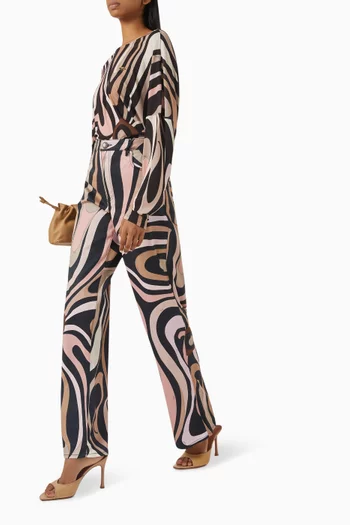 Marmo-print Pants in Gabardine