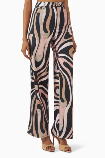Marmo-print Pants in Gabardine