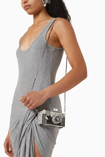 Camera Flash Clutch Bag in Crystal