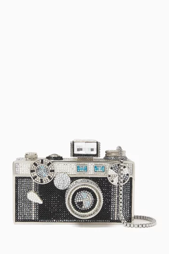 Camera Flash Clutch Bag in Crystal