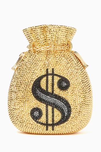 Money Bags Clutch in Crystal