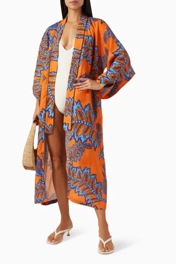Mallorca Belted Kimono in Linen