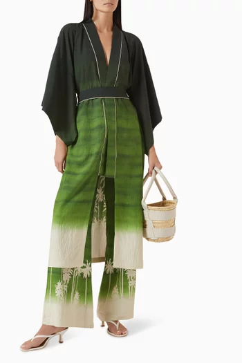 Como Belted Kimono in Viscose Blend