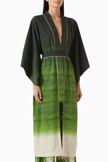 Como Belted Kimono in Viscose Blend