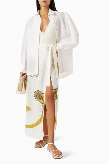 Ibiza Wrap Skirt in Linen