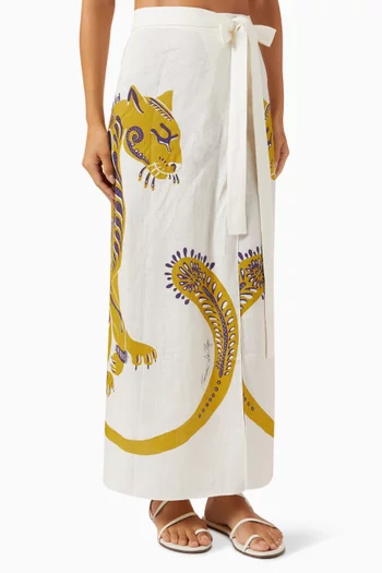 Ibiza Wrap Skirt in Linen