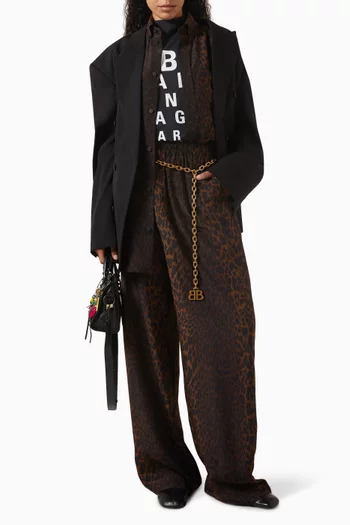 Cocoon Leopard-print Shirt in Silk Crepe
